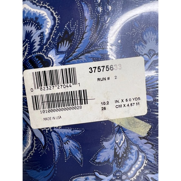 Waverly Decorative Wide Border Wallpaper 5 Yds Prepasted Floral Blue White Bold - Picture 5 of 5